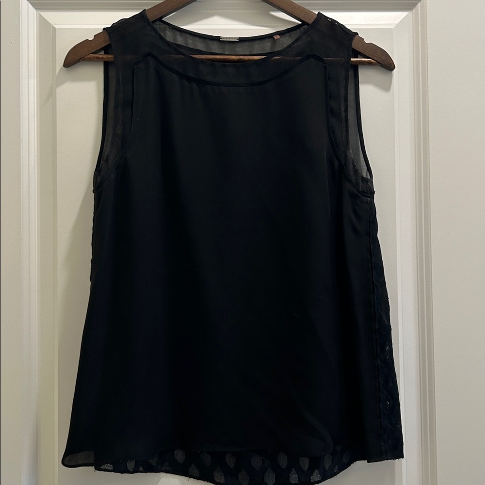 Elie Tahari Silk Sheer Patterned Top